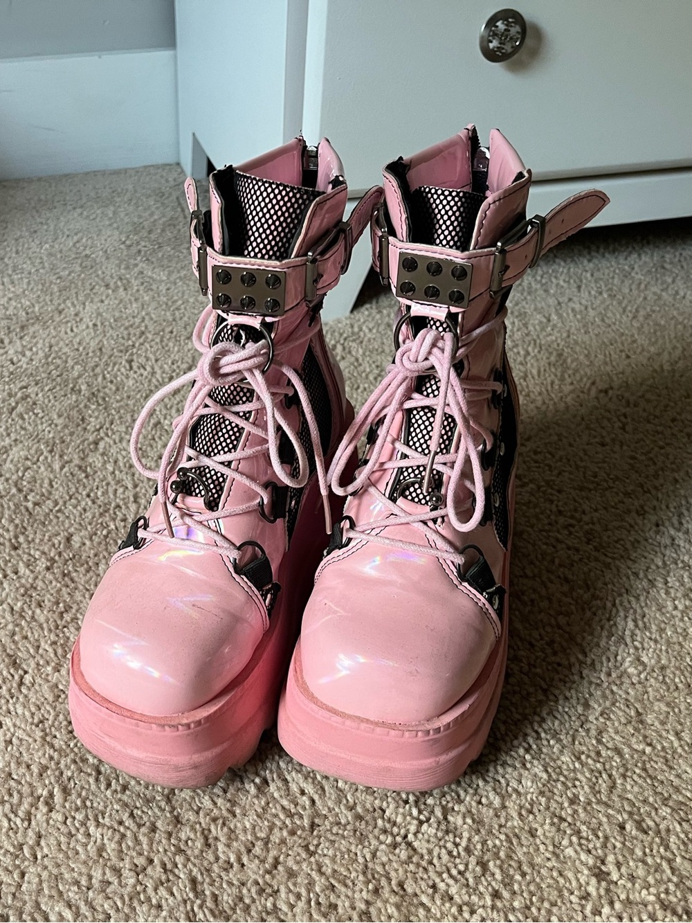 Pink Platform Boots